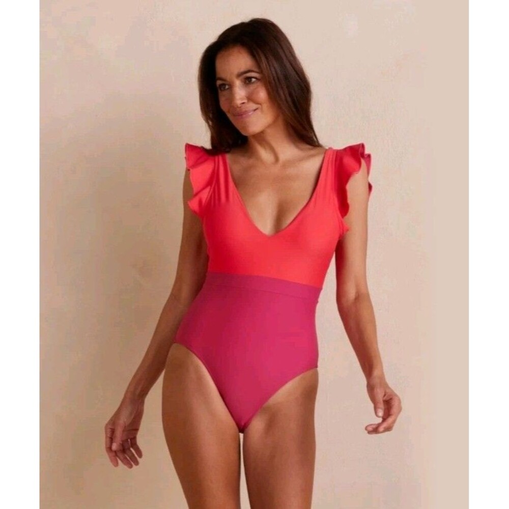 Summersalt The Ruffle Backflip Summer Berry & Spritz Size 4 One Piece Swimsuit